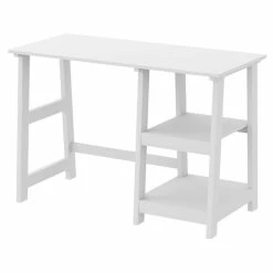 Cheapest ✨ Safdie & Co. 44"L Computer Desk With 2-Open Concept Shelves In White 💯