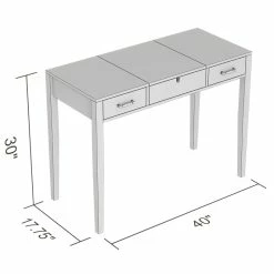 Outlet 👏 Safdie & Co. 40"L 2-Drawers 1-Foldable Mirror Computer Desk/Vanity In White 🎉 -Cheap Executive Store 2243998 2 L