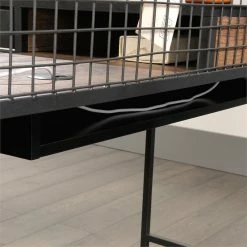 Budget 🎉 Pemberly Row Mid-Century Metal L-Shape Computer Desk In Vintage Oak 🔔 -Cheap Executive Store 2257323 11 L