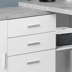 New 🤩 Atlin Designs L Shaped Corner Computer Desk In White And Gray Cement 👍 -Cheap Executive Store 2258839 2 L