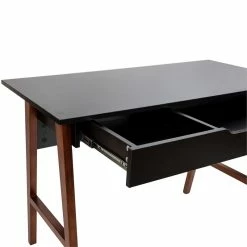 Best Sale 👏 Flash Furniture Wooden Computer Desk In Black And Walnut ❤️ -Cheap Executive Store 2283408 14 L