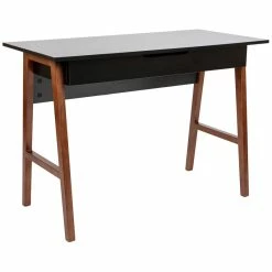 Best Sale 👏 Flash Furniture Wooden Computer Desk In Black And Walnut ❤️