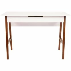 Best Pirce 👍 Flash Furniture Wooden Computer Desk In White And Walnut 🥰 -Cheap Executive Store 2283410 11 L