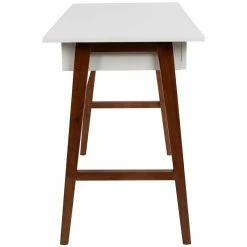 Best Pirce 👍 Flash Furniture Wooden Computer Desk In White And Walnut 🥰 -Cheap Executive Store 2283410 13 L