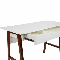 Best Pirce 👍 Flash Furniture Wooden Computer Desk In White And Walnut 🥰 -Cheap Executive Store 2283410 14 L