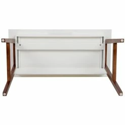 Best Pirce 👍 Flash Furniture Wooden Computer Desk In White And Walnut 🥰 -Cheap Executive Store 2283410 16 L