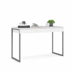 Outlet ⌛ Allora Contemporary 3 Drawer Computer Desk In White 🥰 -Cheap Executive Store 2293320 9 L