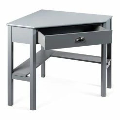 Cheapest 💯 Costway Contemporary Pine And MDF Corner Computer Desk In Gray 🌟