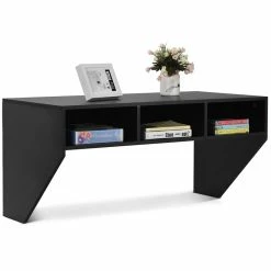 Best reviews of ⭐ Costway Contemporary MDF Wall Mounted Floating Computer Desk In Black 🛒 -Cheap Executive Store 2301459 2 L