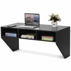 Best reviews of ⭐ Costway Contemporary MDF Wall Mounted Floating Computer Desk In Black 🛒 -Cheap Executive Store 2301459 3 L