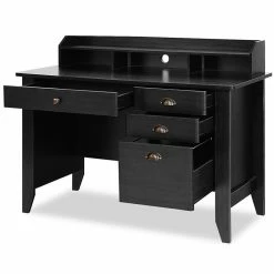 Brand new 🥰 Costway Contemporary MDF Computer Desk With 3 Side Drawers In Black 🔥 -Cheap Executive Store 2301537 2 L