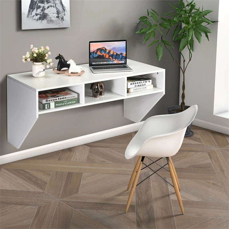 Brand new ❤️ Costway Contemporary MDF Wall Mounted Floating Computer Desk In White 😍 2 Brand new ❤️ Costway Contemporary MDF Wall Mounted Floating Computer Desk In White 😍 - Image 2