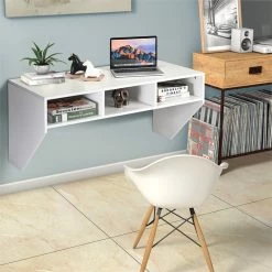 Brand new ❤️ Costway Contemporary MDF Wall Mounted Floating Computer Desk In White 😍 15 Brand new ❤️ Costway Contemporary MDF Wall Mounted Floating Computer Desk In White 😍 -Cheap Executive Store 2314266 5 L