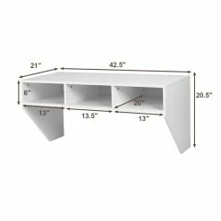 Brand new ❤️ Costway Contemporary MDF Wall Mounted Floating Computer Desk In White 😍 19 Brand new ❤️ Costway Contemporary MDF Wall Mounted Floating Computer Desk In White 😍 -Cheap Executive Store 2314266 9 L