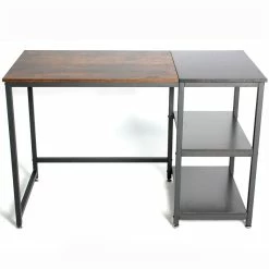 Hot Sale 🥰 Better Home Products Howdy Home Office 47 Inch Computer Desk With Shelves Brown 😍 -Cheap Executive Store 2318783 11 L