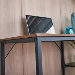 Hot Sale 🥰 Better Home Products Howdy Home Office 47 Inch Computer Desk With Shelves Brown 😍 -Cheap Executive Store 2318783 16 L