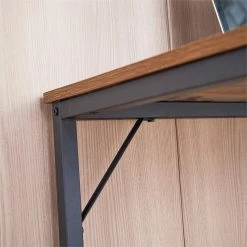 Hot Sale 🥰 Better Home Products Howdy Home Office 47 Inch Computer Desk With Shelves Brown 😍 -Cheap Executive Store 2318783 17 L