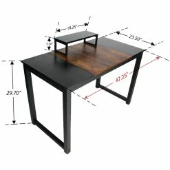 Hot Sale 🧨 Better Home Products Emma 47.5" Metal Computer Desk With Splice Board In Brown ⌛ -Cheap Executive Store 2318784 6 L