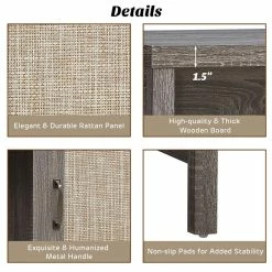 Budget 👍 Costway Contemporary Wood Computer Desk With Storage Cabinet In Oak 😉 -Cheap Executive Store 2326218 5 L