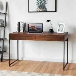 Wholesale 🌟 Costway 2-drawer Contemporary Engineered Wood Computer Desk In Brown 🎉 -Cheap Executive Store 2326260 1 L