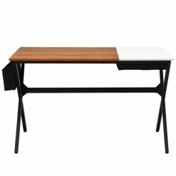 Best deal 🥰 Costway Contemporary Wood Computer Desk With Drawer & Storage Bag In Walnut ✔️ -Cheap Executive Store 2326294 2 L