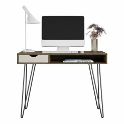 New ⌛ Ameriwood Home Novogratz Concord Computer Desk With Storage In Brown Oak/Gray ❤️ -Cheap Executive Store 2385336 7 L