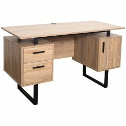 Cheapest ✔️ Techni Mobili Modern Wooden Computer Desk With Storage In Walnut 👏