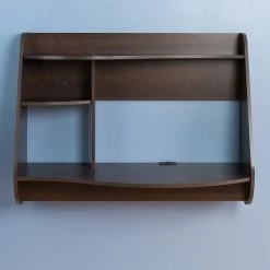 Brand new 🛒 Allora Contemporary Floating Desk In Espresso 😍 -Cheap Executive Store 2396096 4 L