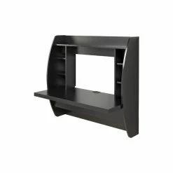 Promo 🔥 Allora Floating Computer Desk With Storage In Black ❤️