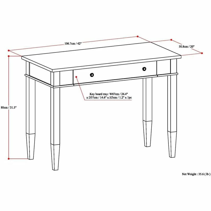 Wholesale 🔔 Allora Solid Wood Home Office Desk In Farmhouse Gray 😀 7 Wholesale 🔔 Allora Solid Wood Home Office Desk In Farmhouse Gray 😀 - Image 7