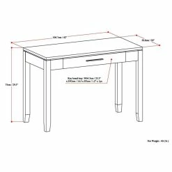 Cheap 💯 Allora 42"W Contemporary Solid Wood Home Office Desk In Distressed Gray ⌛ -Cheap Executive Store 2396138 7 L