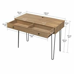 Cheap 🛒 Inval America Inval 1 Drawer Computer Desk With Hairpin Legs In Brown Amaretto ✨ -Cheap Executive Store 2398443 15 L