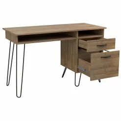 New 👏 Inval America Inval 2-Drawer Mid-Century Computer Desk In Brown Amaretto 🥰