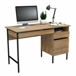 Best Sale ❤️ Inval America Inval 2-Drawer Computer Desk With Open Storage In Brown Amaretto 🧨 -Cheap Executive Store 2398449 3 L