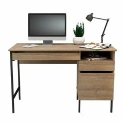 Best Sale ❤️ Inval America Inval 2-Drawer Computer Desk With Open Storage In Brown Amaretto 🧨 -Cheap Executive Store 2398449 4 L