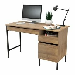Best Sale ❤️ Inval America Inval 2-Drawer Computer Desk With Open Storage In Brown Amaretto 🧨 -Cheap Executive Store 2398449 5 L