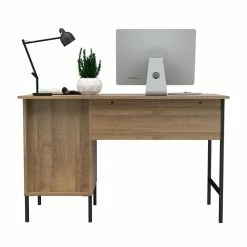 Best Sale ❤️ Inval America Inval 2-Drawer Computer Desk With Open Storage In Brown Amaretto 🧨 -Cheap Executive Store 2398449 7 L