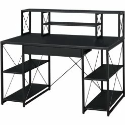 Budget 😉 Bowery Hill Rectangular Table Top Desk In Black 🎁