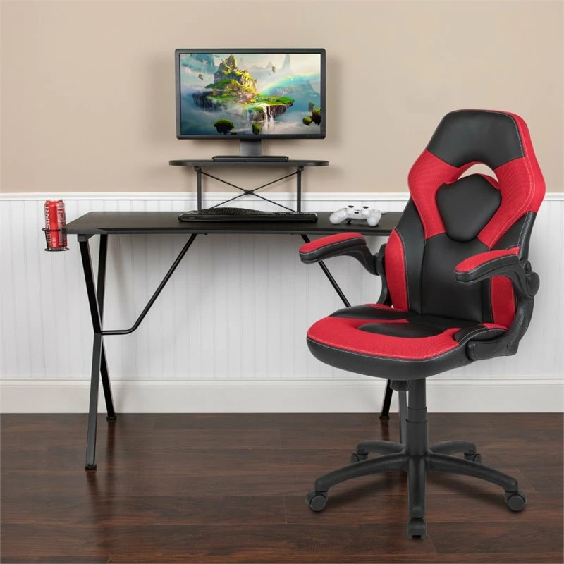 Buy βοΈ Bowery Hill 2 Piece Gaming Desk Set With Monitor Stand In Black And Red π― 2 Buy βοΈ Bowery Hill 2 Piece Gaming Desk Set With Monitor Stand In Black And Red π― - Image 2
