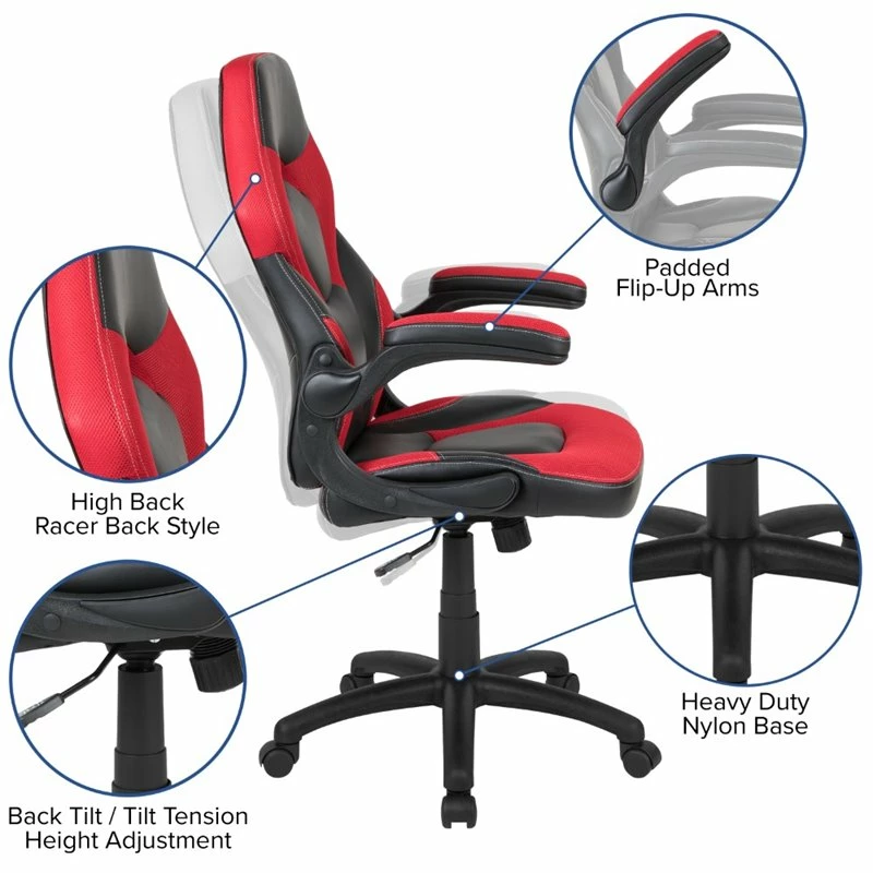 Buy βοΈ Bowery Hill 2 Piece Gaming Desk Set With Monitor Stand In Black And Red π― 6 Buy βοΈ Bowery Hill 2 Piece Gaming Desk Set With Monitor Stand In Black And Red π― - Image 6