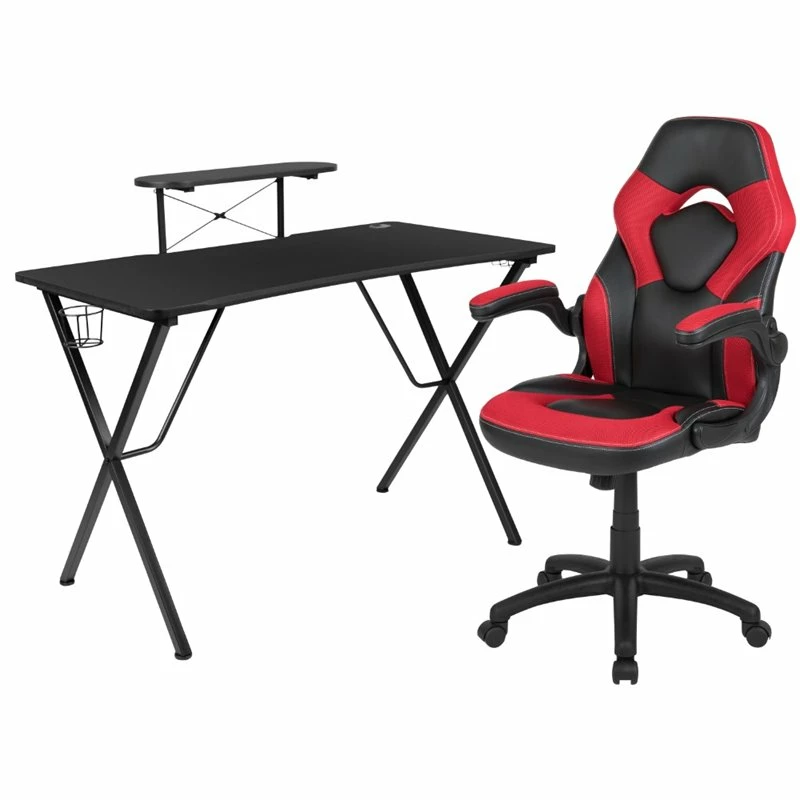 Buy βοΈ Bowery Hill 2 Piece Gaming Desk Set With Monitor Stand In Black And Red π― 1 Buy βοΈ Bowery Hill 2 Piece Gaming Desk Set With Monitor Stand In Black And Red π―