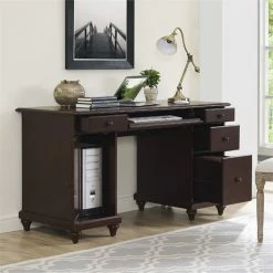 Wholesale 🎁 Bowery Hill 4 Drawer Computer Desk In Espresso 🔔 -Cheap Executive Store 2405045 4 L