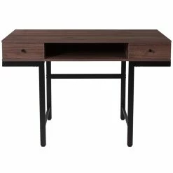 Cheap 🎉 Bowery Hill Computer Desk With Drawers In Dark Ash 👍 -Cheap Executive Store 2405060 2 L