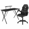 Best deal 🤩 Bowery Hill 2 Piece Gaming Desk Set With Monitor Stand In Black 🎁