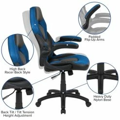 Budget 🧨 Bowery Hill 2 Piece Z-Frame Gaming Desk Set In Red And Blue 🧨 -Cheap Executive Store 2405093 14 L
