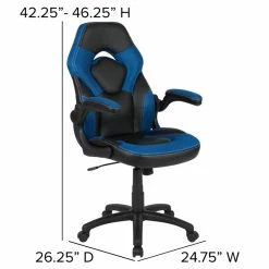 Budget 🧨 Bowery Hill 2 Piece Z-Frame Gaming Desk Set In Red And Blue 🧨 -Cheap Executive Store 2405093 16 L