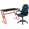 Budget 🧨 Bowery Hill 2 Piece Z-Frame Gaming Desk Set In Red And Blue 🧨