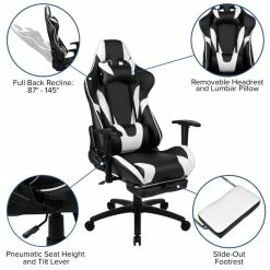 Promo 💯 Bowery Hill Gaming Desk And Reclining Swivel Chair In Black 👏 -Cheap Executive Store 2405097 14 L