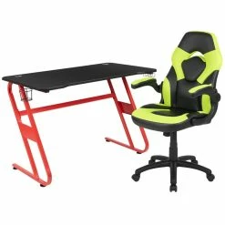 Top 10 🧨 Bowery Hill 2 Piece Z-Frame Gaming Desk Set In Red And Green 🧨
