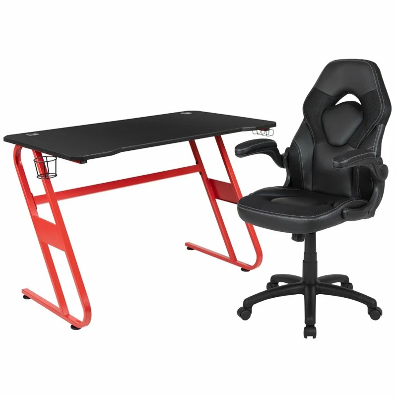 Best deal π Bowery Hill 2 Piece Z-Frame Gaming Desk Set In Red And Black β€οΈ 1 Best deal π Bowery Hill 2 Piece Z-Frame Gaming Desk Set In Red And Black β€οΈ